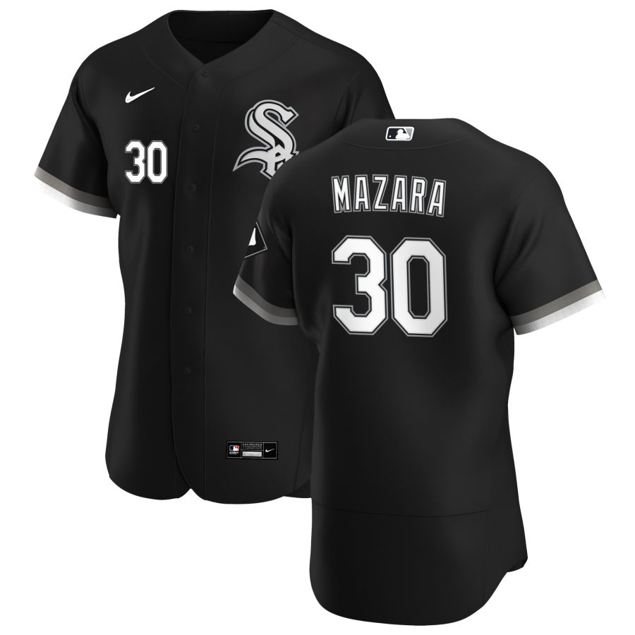 Chicago White Sox #30 Nomar Mazara Men Nike Black Alternate 2020 Authentic Player MLB Jersey